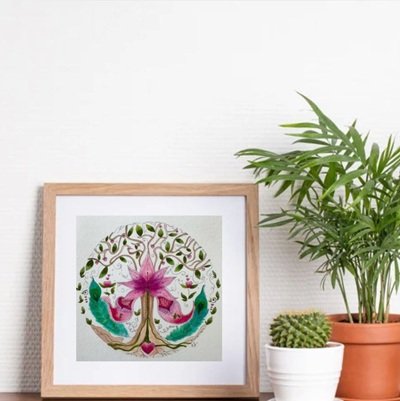 Impressão da obra Flowing, 20x20cm