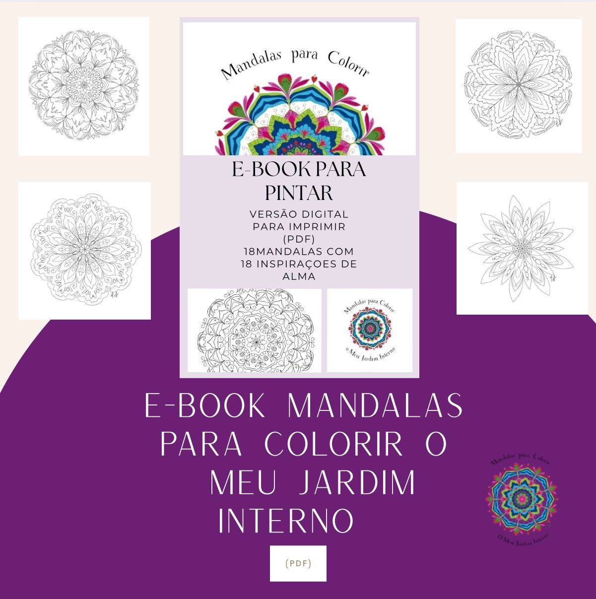 Capa do E-book Mandalas para Colorir o Meu Jardim Interno
